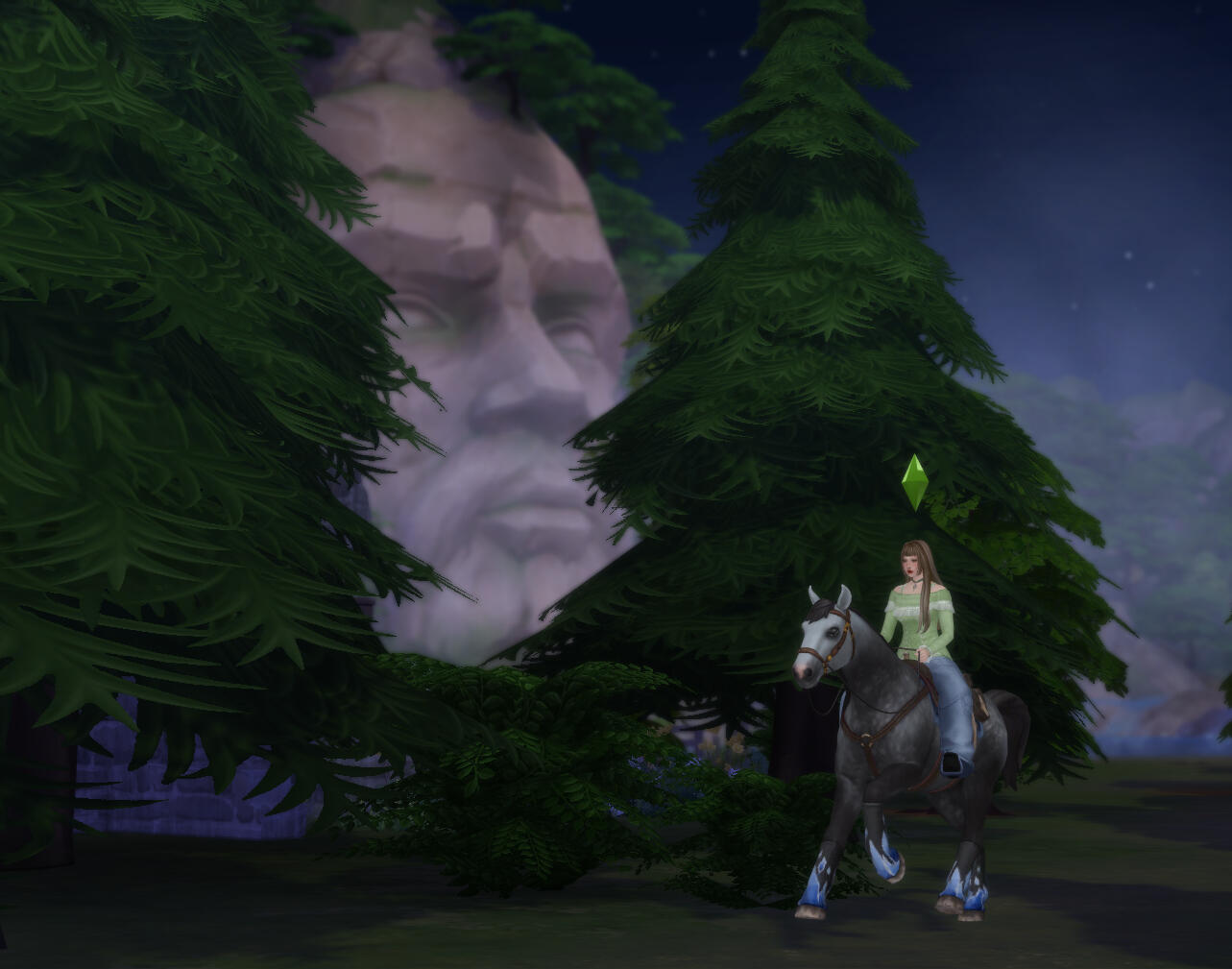 sims 4 simself riding horse in the horse ranch world